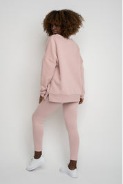 BLUZA OVERSIZE Z SZEROKIM DEKOLTEM JANORÓŻOWA  - MULL