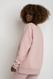 BLUZA OVERSIZE Z SZEROKIM DEKOLTEM JANORÓŻOWA  - MULL