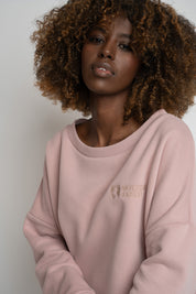 BLUZA OVERSIZE Z SZEROKIM DEKOLTEM JANORÓŻOWA  - MULL
