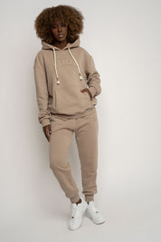 LIGHT BROWN HOODIE - MOHELI RECYCLED