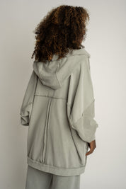 BLUZA Z EFEKTEM WASHED OLIWKOWA - LUND