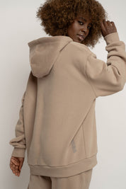 LIGHT BROWN HOODIE - MOHELI RECYCLED
