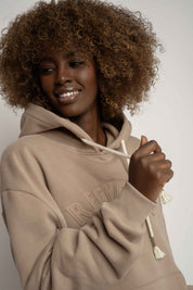 LIGHT BROWN HOODIE - MOHELI RECYCLED
