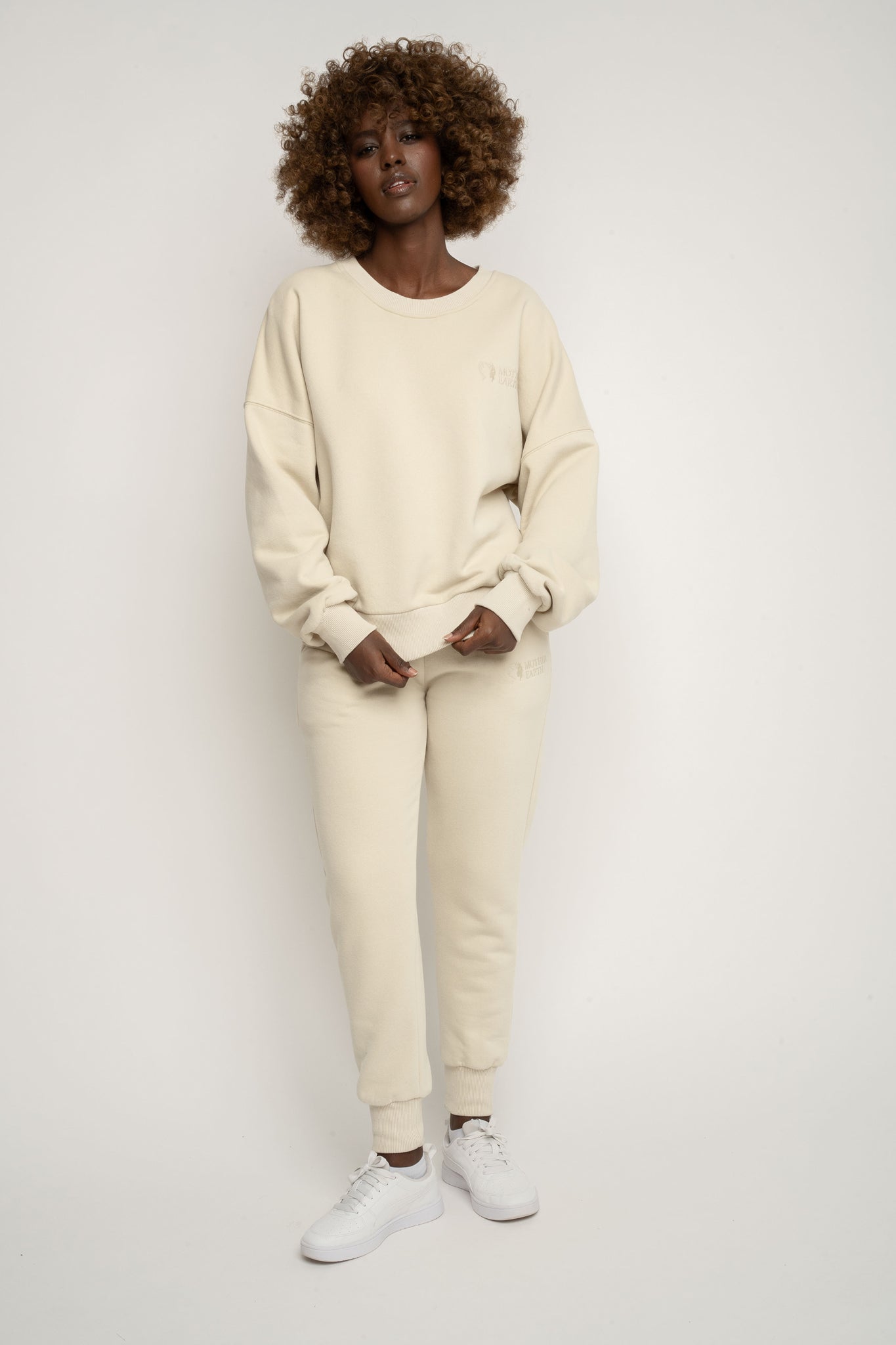 BLUZA TYPU CREWNECK JASNOBEŻOWA - OZARK