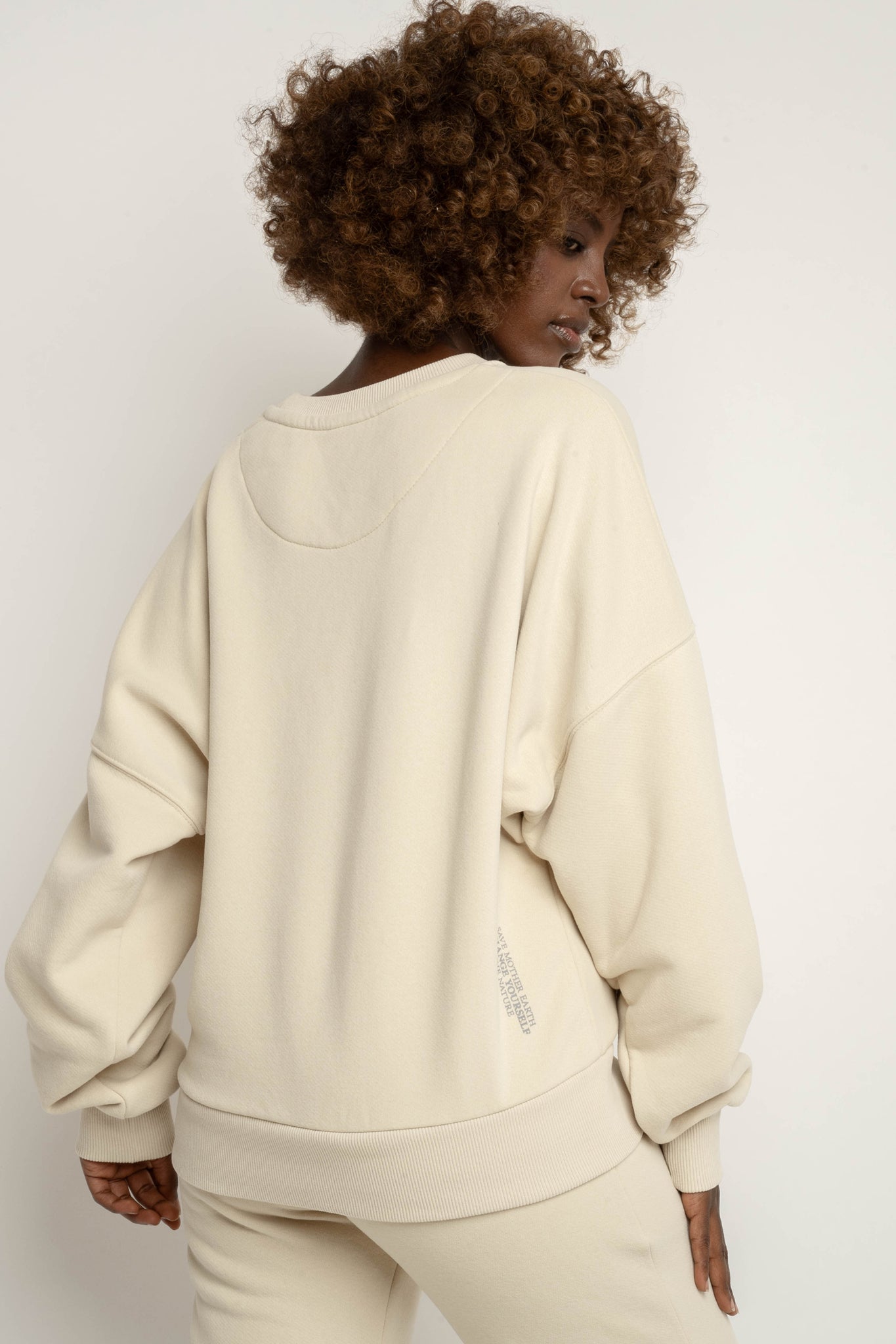 BLUZA TYPU CREWNECK JASNOBEŻOWA - OZARK