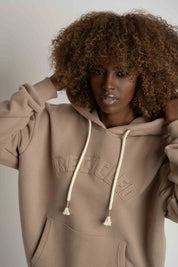 LIGHT BROWN HOODIE - MOHELI RECYCLED