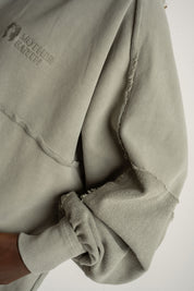 BLUZA Z EFEKTEM WASHED OLIWKOWA - LUND