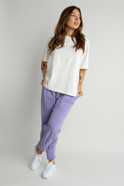 PURPLE TAPERED SWEATPANTS - ANACAPA