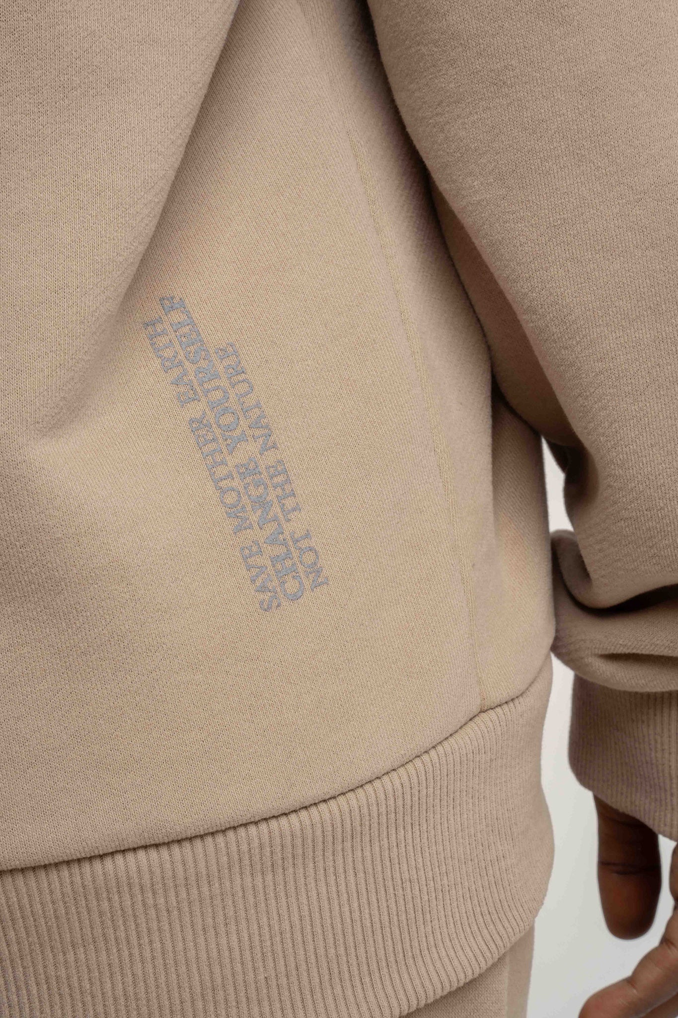 LIGHT BROWN HOODIE - MOHELI RECYCLED