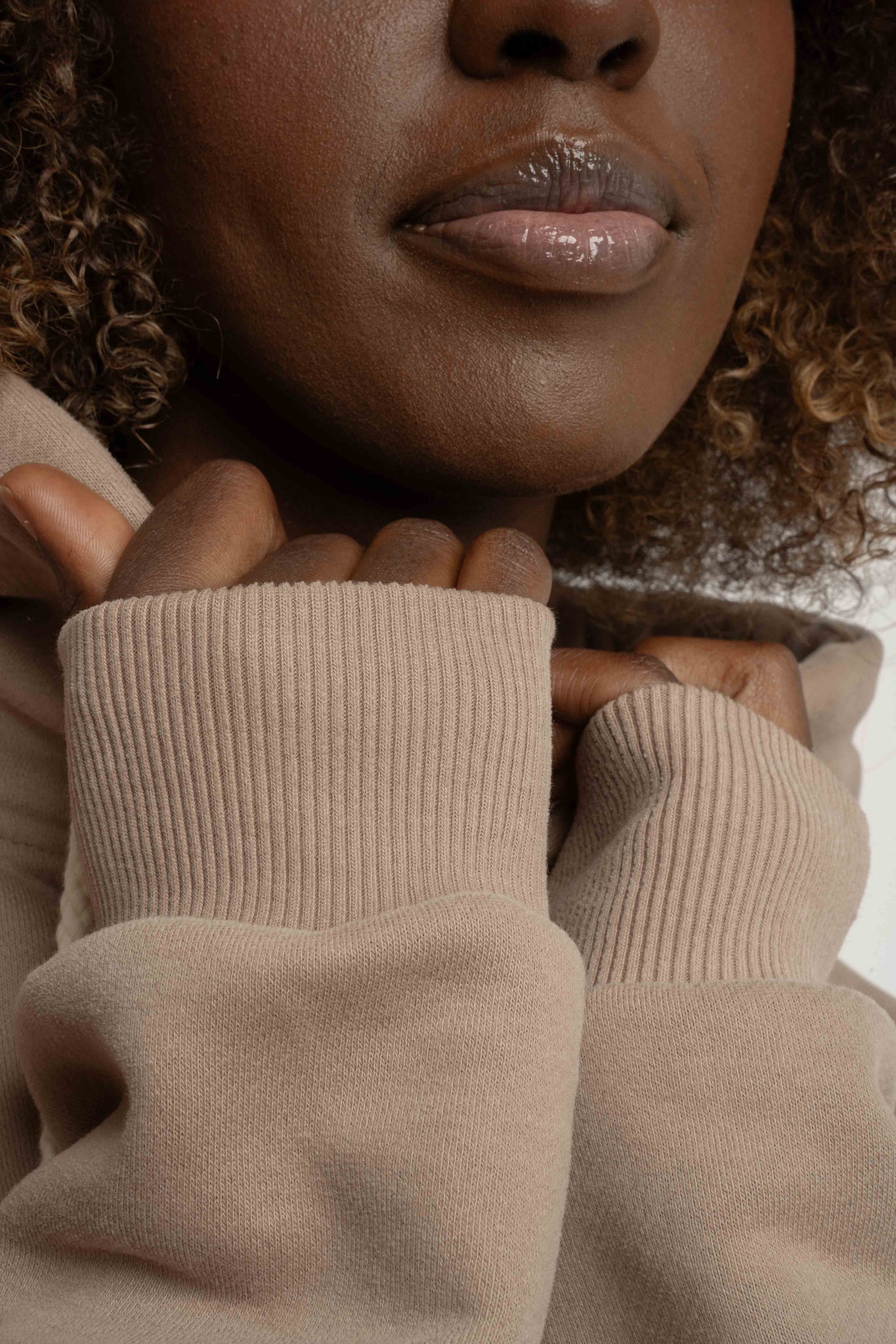 LIGHT BROWN HOODIE - MOHELI RECYCLED