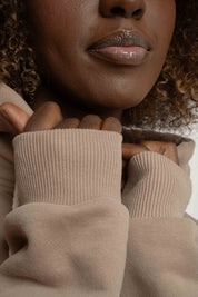 LIGHT BROWN HOODIE - MOHELI RECYCLED