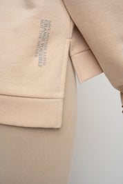 REGULAR FIT SWEATSHIRT WITH LONG BACK BEIGE - COOK
