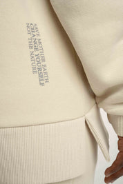 BLUZA OVERSIZE Z SZEROKIM DEKOLTEM JASNOBEŻOWA - MULL