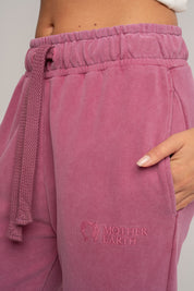 SPODNIE DRESOWE TYPU JOGGER Z EFEKTEM WASHED RÓŻOWE - ODENSE