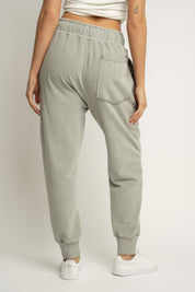 WASHED EFFECT OLIVE SWEATPANTS - ODENSE
