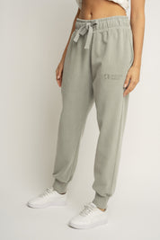 WASHED EFFECT OLIVE SWEATPANTS - ODENSE