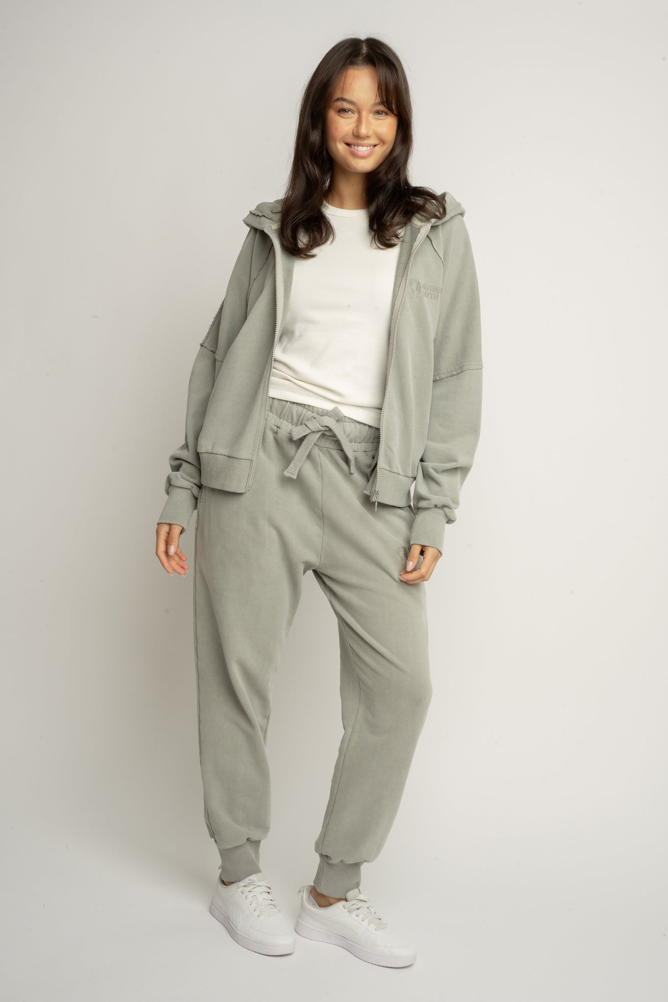 WASHED EFFECT OLIVE SWEATPANTS - ODENSE