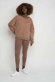 BLUZA O KROJU REGULAR FIT Z DŁUŻSZYM TYŁEM 2nd DROP BRĄZOWA  - COOK