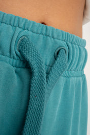 SPODNIE DRESOWE TYPU JOGGER Z EFEKTEM WASHED TURKUSOWE - ODENSE
