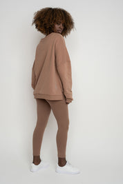 BLUZA O KROJU REGULAR FIT Z DŁUŻSZYM TYŁEM 2nd DROP BRĄZOWA  - COOK