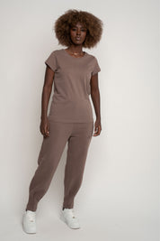 WOMEN'S T-SHIRT CAPPUCCINO - SALINA