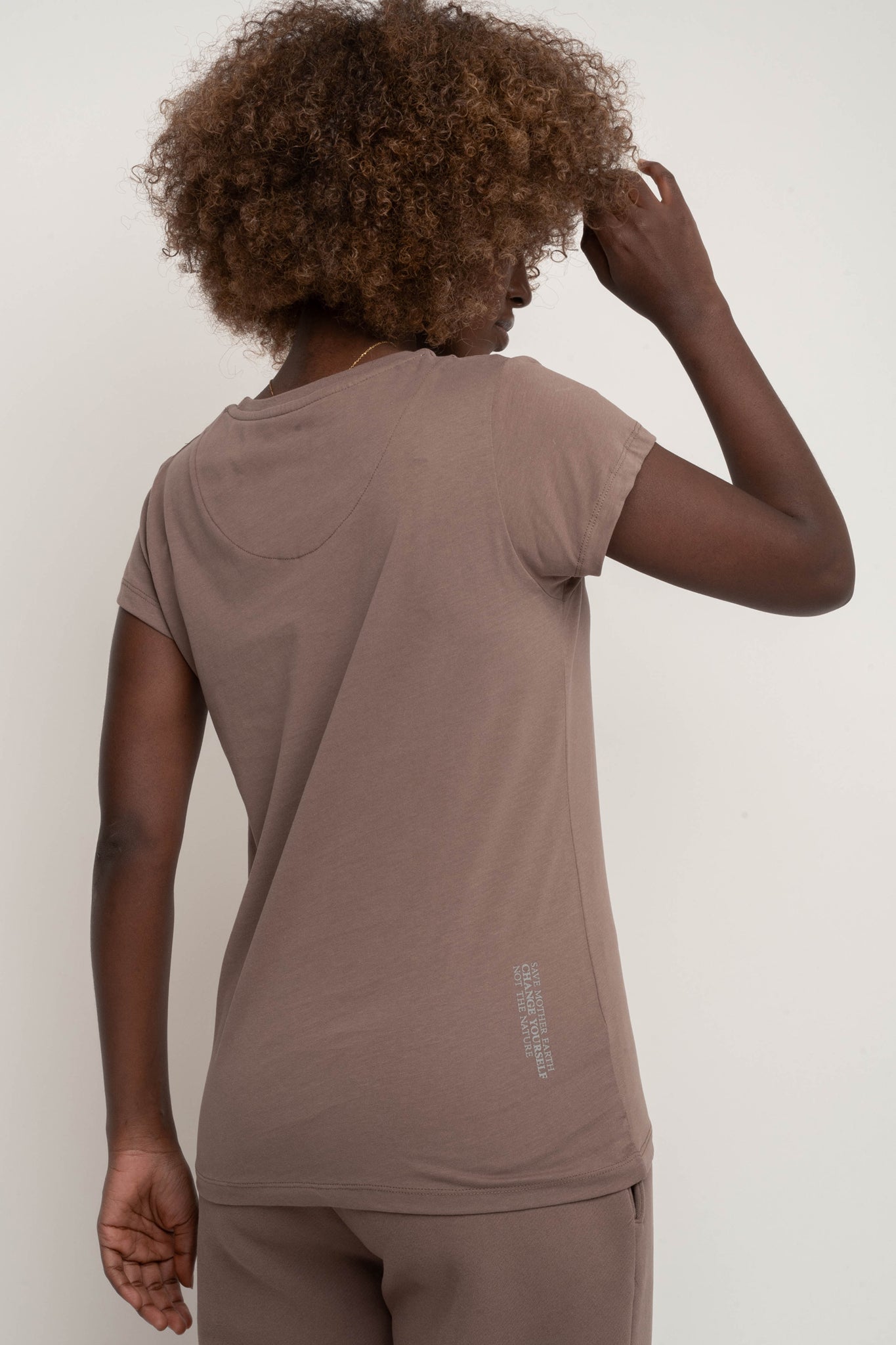 WOMEN'S T-SHIRT CAPPUCCINO - SALINA