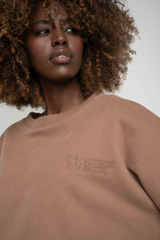 BLUZA O KROJU REGULAR FIT Z DŁUŻSZYM TYŁEM 2nd DROP BRĄZOWA  - COOK