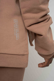 BLUZA O KROJU REGULAR FIT Z DŁUŻSZYM TYŁEM 2nd DROP BRĄZOWA  - COOK