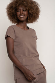 WOMEN'S T-SHIRT CAPPUCCINO - SALINA