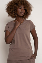 WOMEN'S T-SHIRT CAPPUCCINO - SALINA