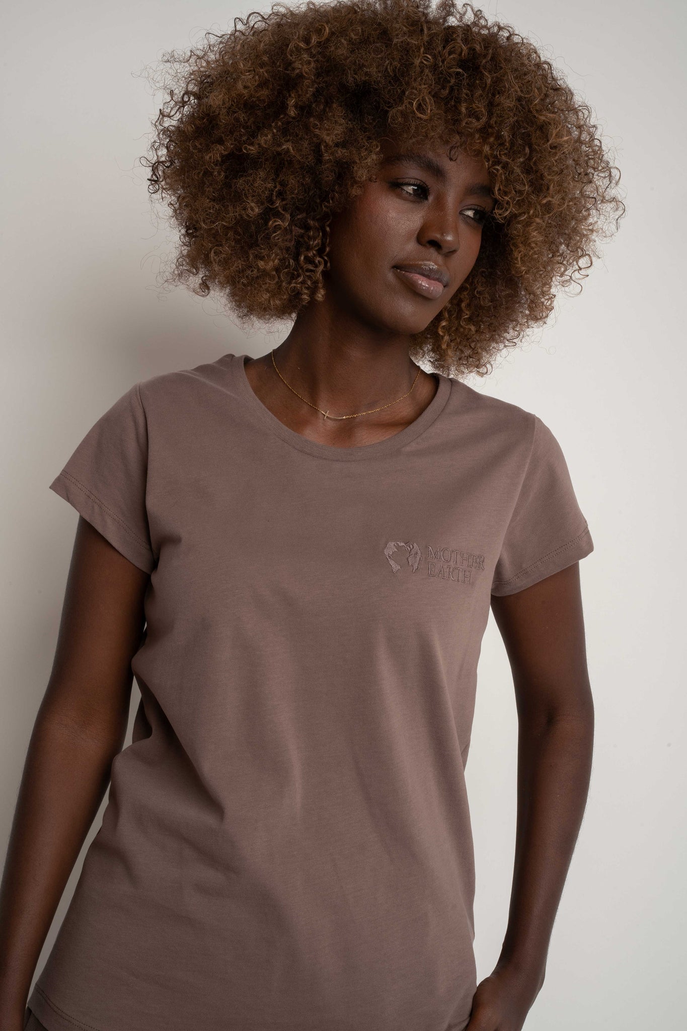 WOMEN'S T-SHIRT CAPPUCCINO - SALINA