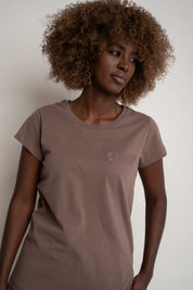 WOMEN'S T-SHIRT CAPPUCCINO - SALINA