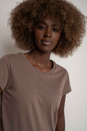 WOMEN'S T-SHIRT CAPPUCCINO - SALINA