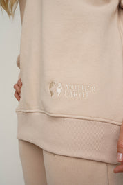 OVERSIZE BEIGE NECKLINE SWEATSHIRT - BISCOE