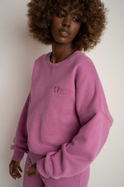 BLUZA TYPU CREWNECK CUKIERKOWY RÓŻ - OZARK