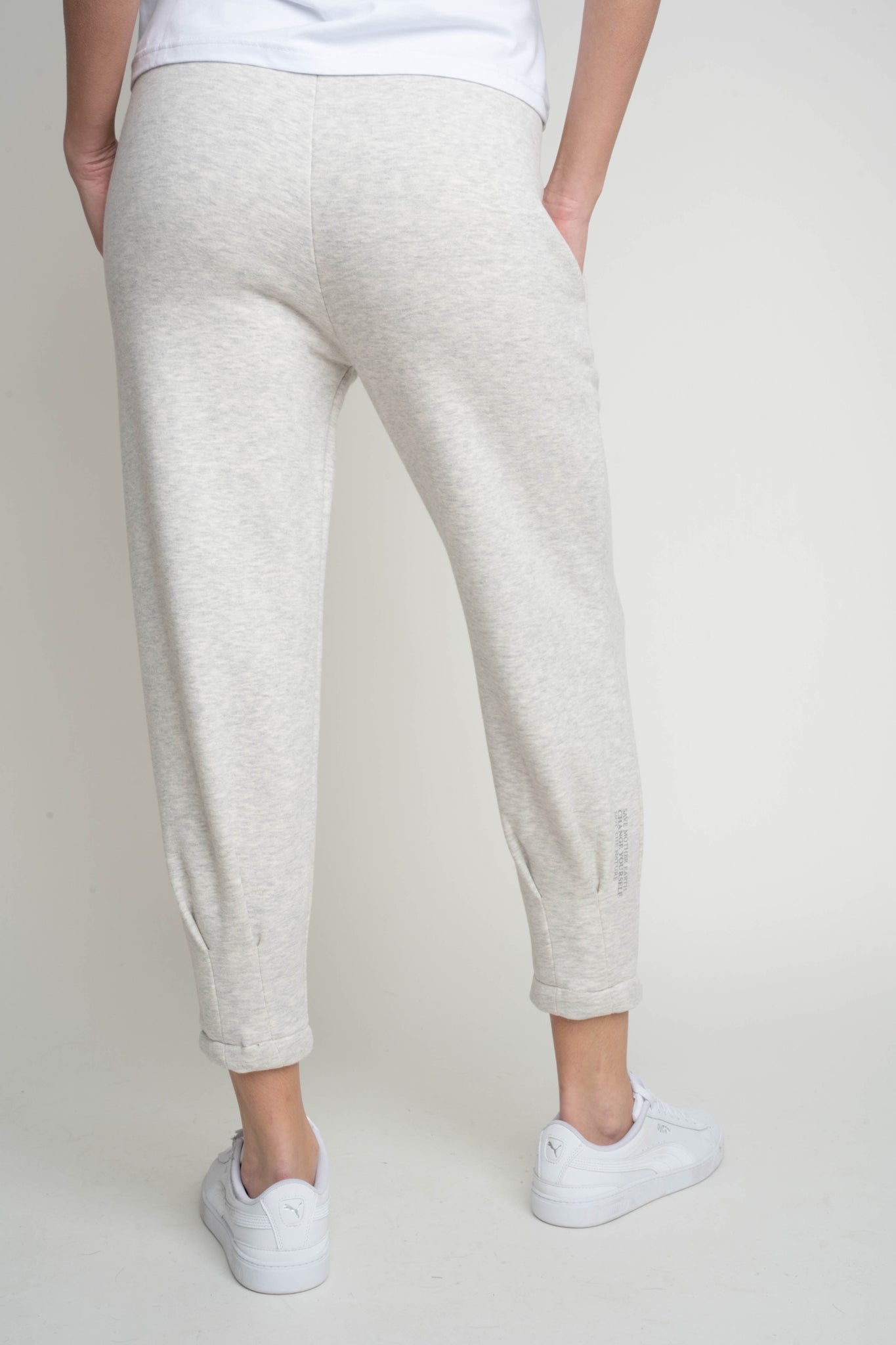 LIGHT GREY MELANGE TAPERED TRACKSUITS - ANACAPA