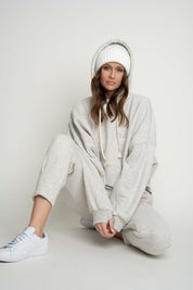 LIGHT GREY MELANGE TAPERED TRACKSUITS - ANACAPA