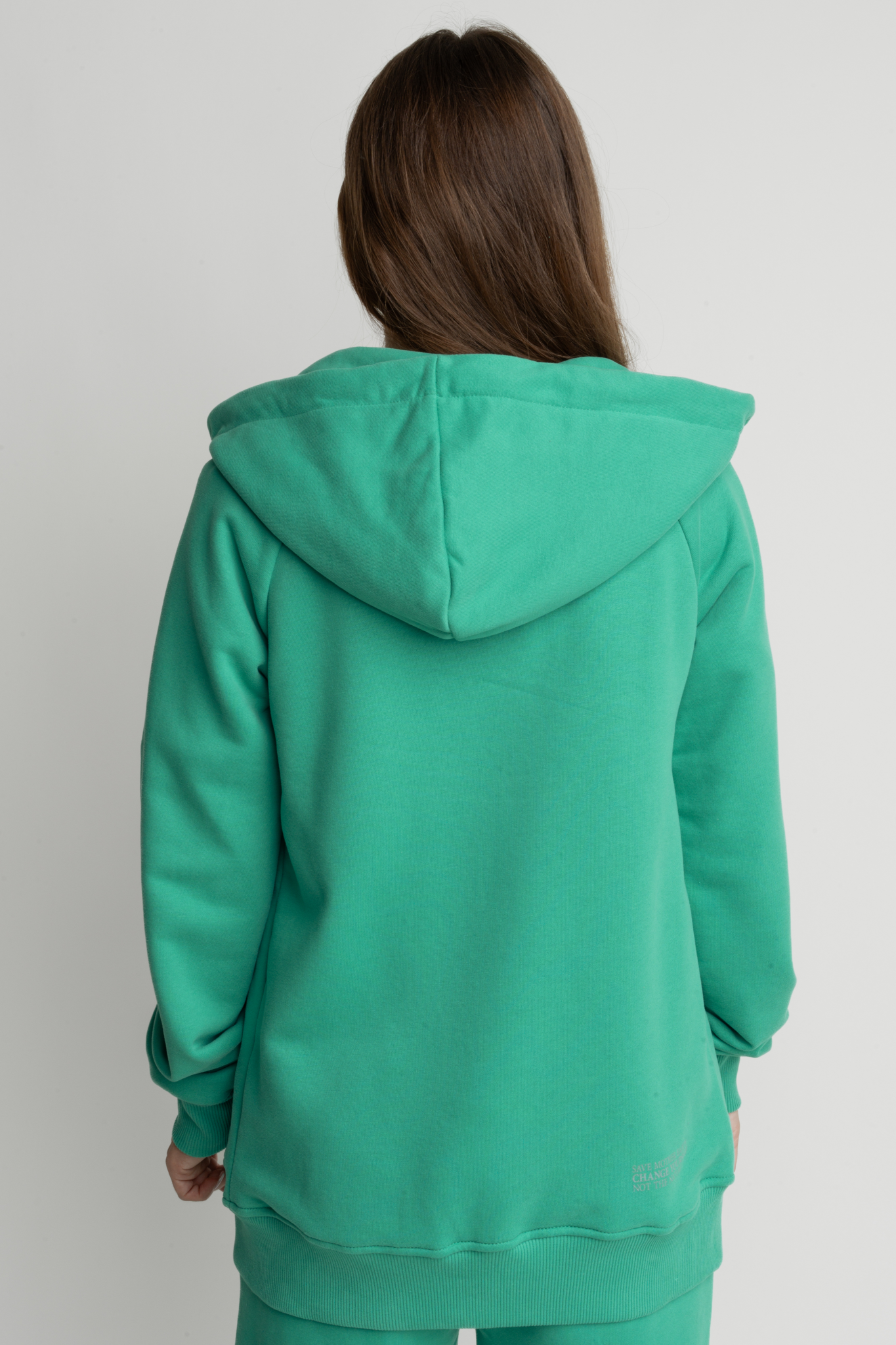 GREEN ZIPPER WITH HOOD - ARINA