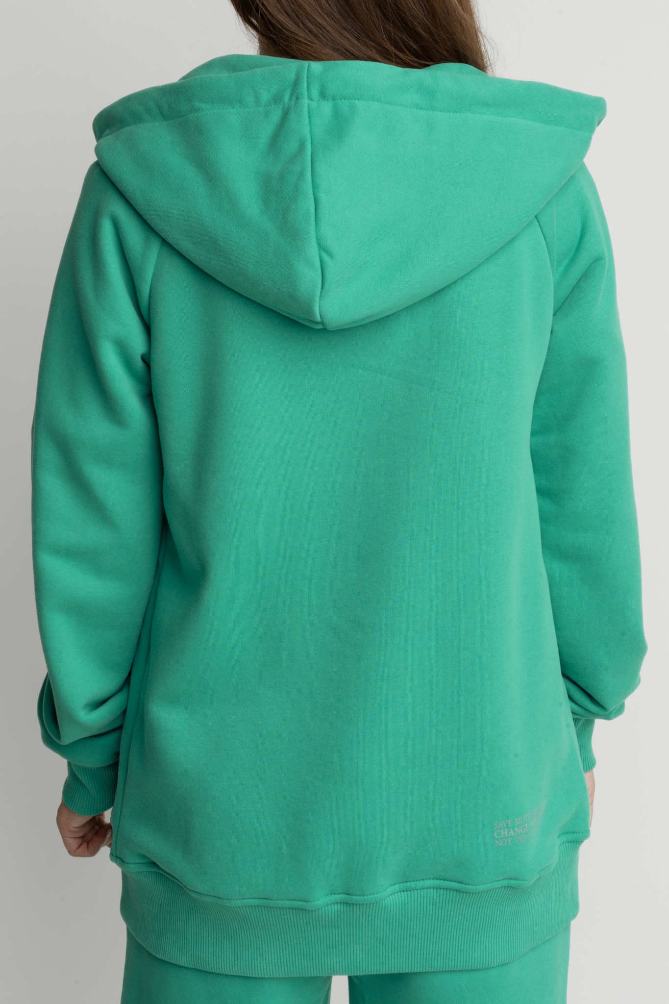 GREEN ZIPPER WITH HOOD - ARINA