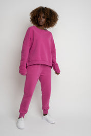 BLUZA O KROJU REGULAR FIT Z DŁUŻSZYM TYŁEM RÓŻOWA- COOK