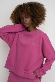 BLUZA O KROJU REGULAR FIT Z DŁUŻSZYM TYŁEM 2nd DROP RÓŻOWA - COOK