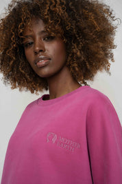 BLUZA O KROJU REGULAR FIT Z DŁUŻSZYM TYŁEM 2nd DROP RÓŻOWA - COOK