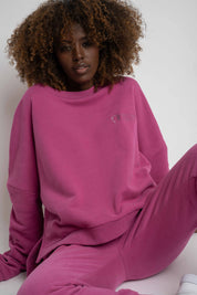 BLUZA O KROJU REGULAR FIT Z DŁUŻSZYM TYŁEM 2nd DROP RÓŻOWA - COOK