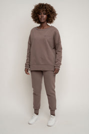BLUZA OVERSIZE Z SZEROKIM DEKOLTEM CAPPUCCINO - MULL