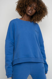 BLUZA O KROJU REGULAR FIT Z DŁUŻSZYM TYŁEM CHABROWA - COOK