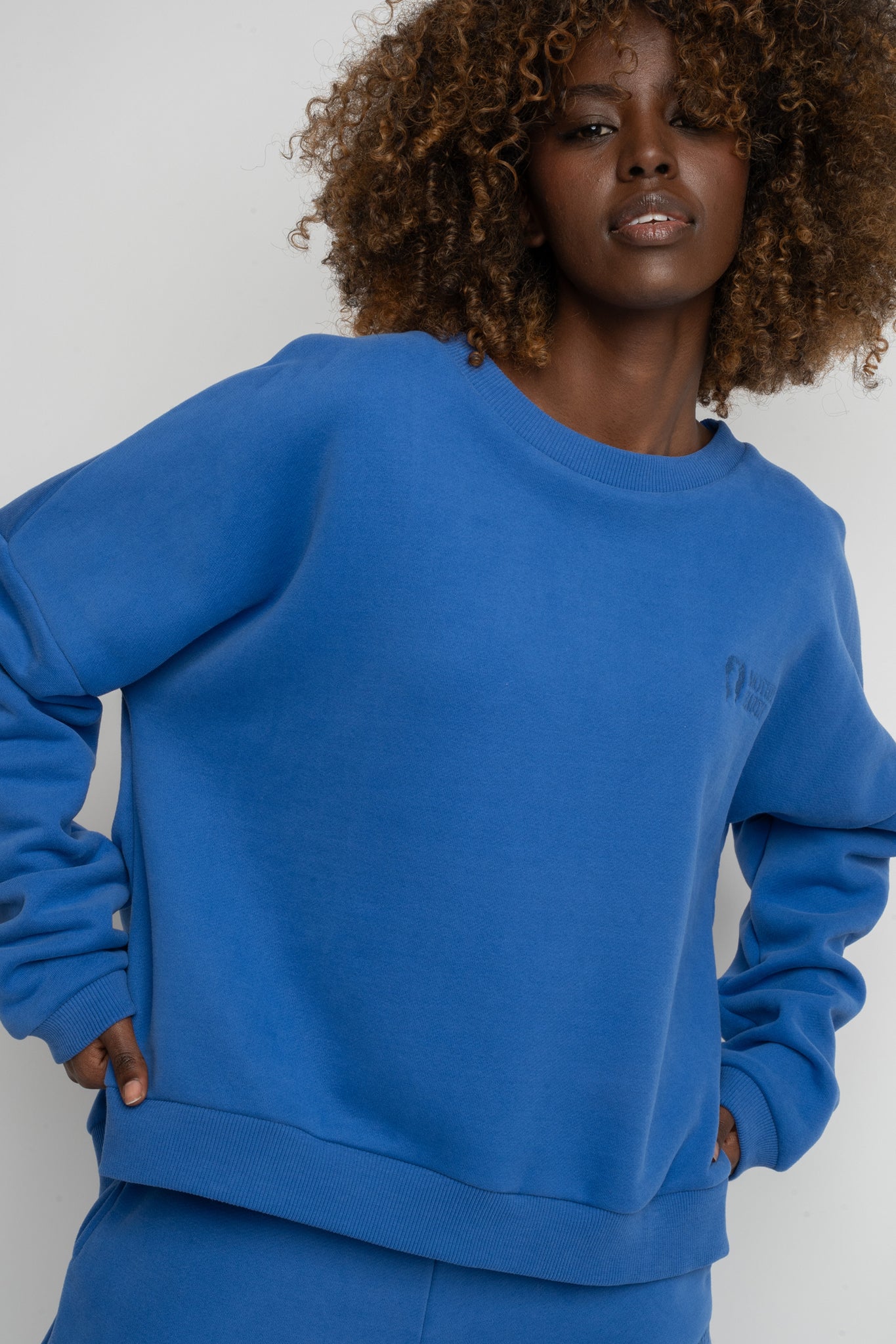 BLUZA O KROJU REGULAR FIT Z DŁUŻSZYM TYŁEM CHABROWA - COOK