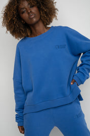 BLUZA O KROJU REGULAR FIT Z DŁUŻSZYM TYŁEM CHABROWA - COOK