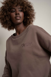 BLUZA OVERSIZE Z SZEROKIM DEKOLTEM CAPPUCCINO - MULL