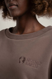 BLUZA OVERSIZE Z SZEROKIM DEKOLTEM CAPPUCCINO - MULL