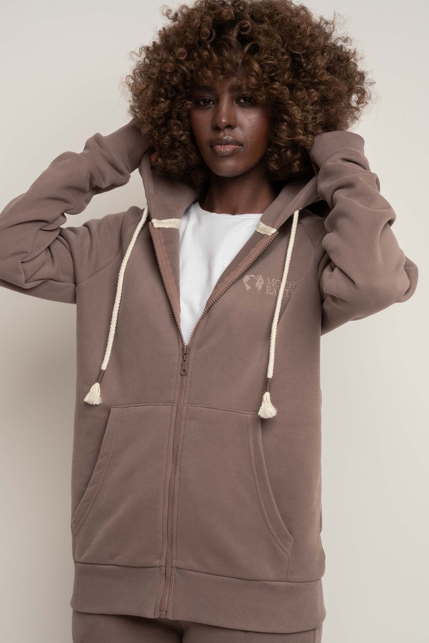 ROZPINANA BLUZA Z KAPTUREM CAPPUCCINO - ZANZIBAR
